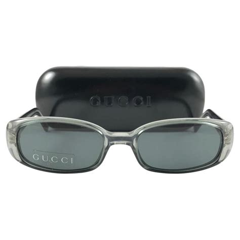 gucci 2452|Gucci Sunglasses 1998 Vintage Transparent Grey Rectangle GG .